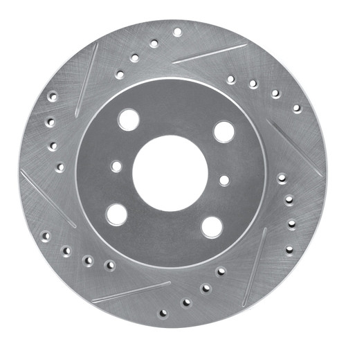 DFC Brake Rotor - Drilled and Slotted - Silver 631-76070L