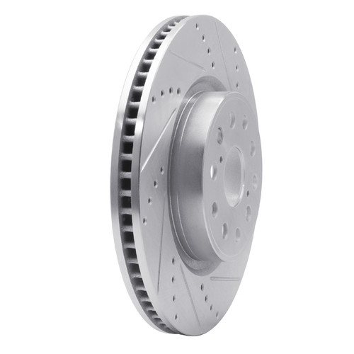 DFC Brake Rotor - Drilled and Slotted - Silver 631-75017R