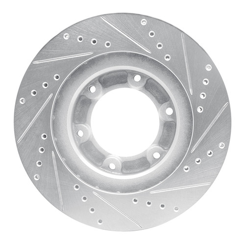 DFC Brake Rotor - Drilled and Slotted - Silver 631-76110L