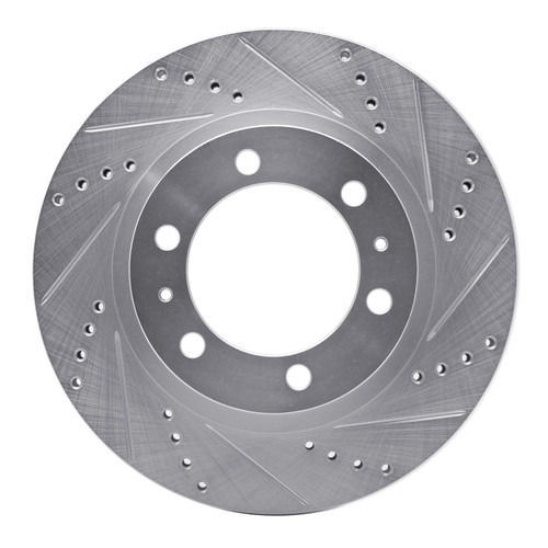 DFC Brake Rotor - Drilled and Slotted - Silver 631-76128R