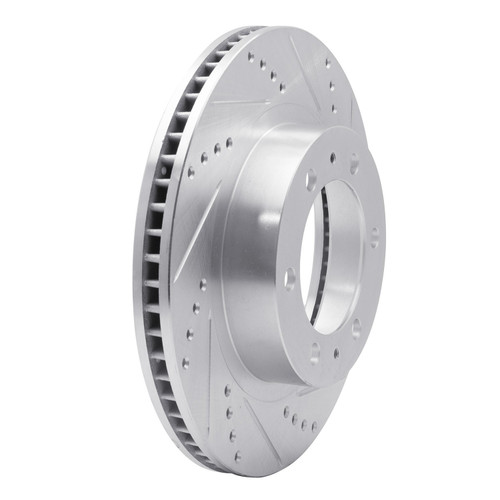 DFC Brake Rotor - Drilled and Slotted - Silver 631-76128R