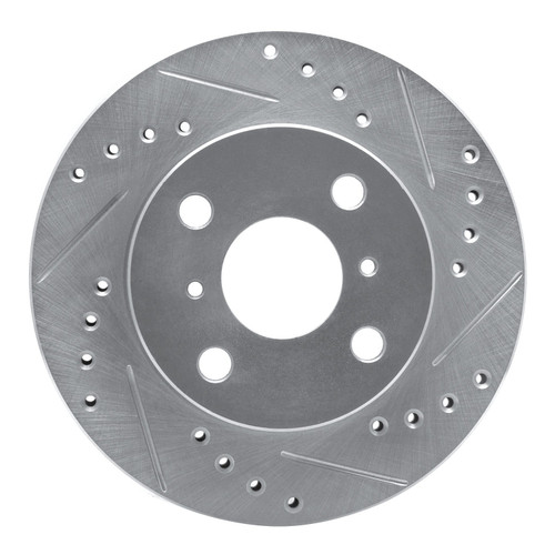 DFC Brake Rotor - Drilled and Slotted - Silver 631-76070R