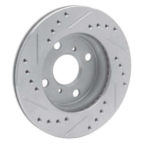 DFC Brake Rotor - Drilled and Slotted - Silver 631-76070R