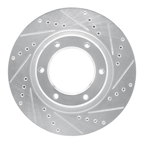 DFC Brake Rotor - Drilled and Slotted - Silver 631-76110R