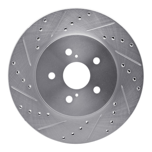 DFC Brake Rotor - Drilled and Slotted - Silver 631-76129L
