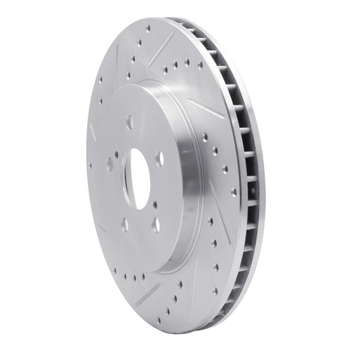 DFC Brake Rotor - Drilled and Slotted - Silver 631-76129L