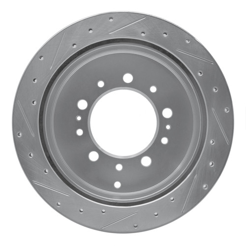 DFC Brake Rotor - Drilled and Slotted - Silver 631-76137R