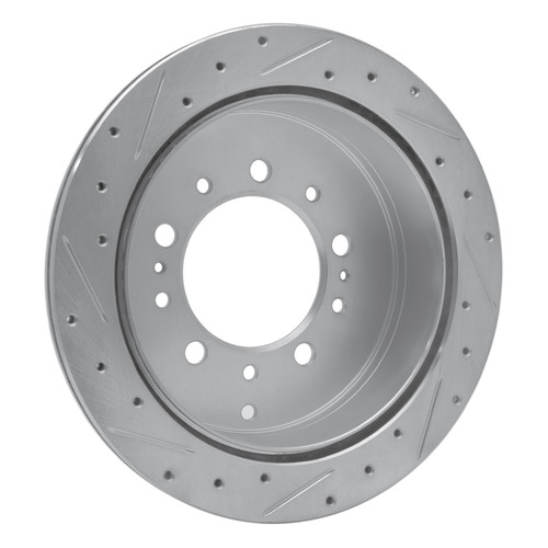 DFC Brake Rotor - Drilled and Slotted - Silver 631-76137R