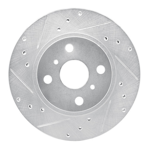 DFC Brake Rotor - Drilled and Slotted - Silver 631-76032L
