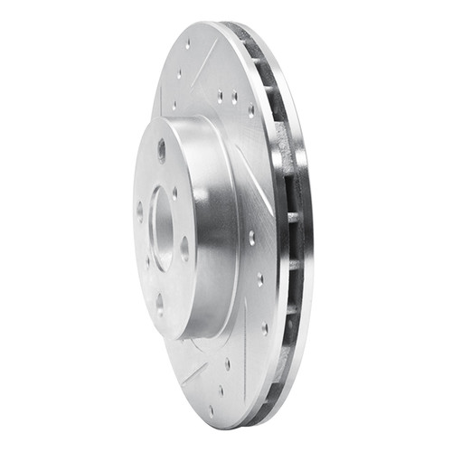 DFC Brake Rotor - Drilled and Slotted - Silver 631-76032L