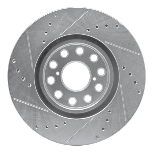 DFC Brake Rotor - Drilled and Slotted - Silver 631-76061R