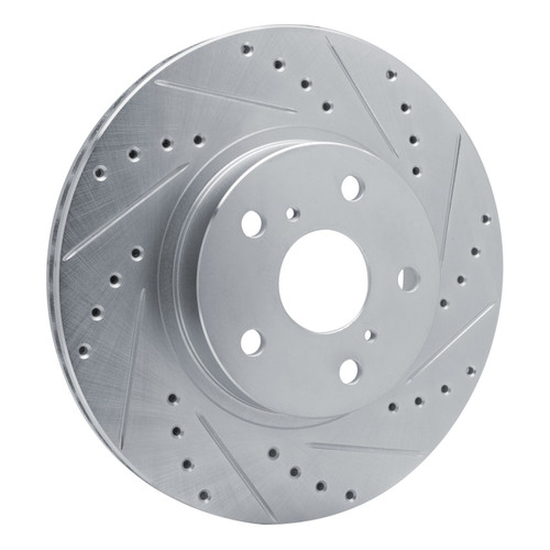 DFC Brake Rotor - Drilled and Slotted - Silver 631-76028R