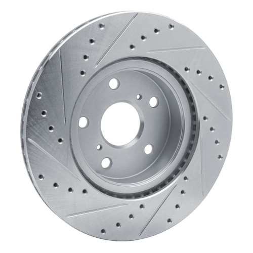 DFC Brake Rotor - Drilled and Slotted - Silver 631-76028R