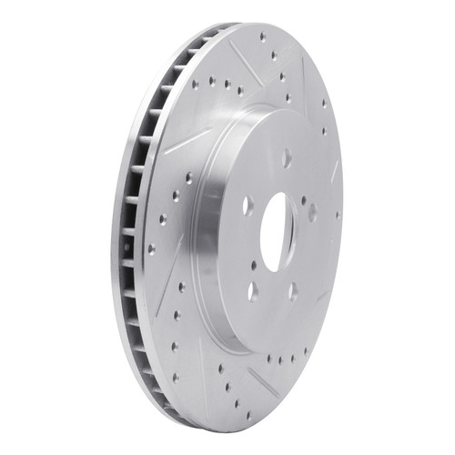 DFC Brake Rotor - Drilled and Slotted - Silver 631-76129R