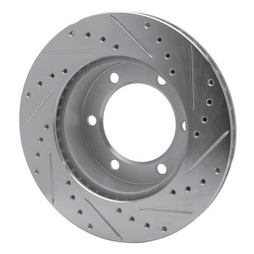 DFC Brake Rotor - Drilled and Slotted - Silver 631-76121L