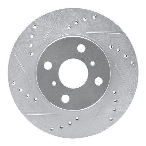 DFC Brake Rotor - Drilled and Slotted - Silver 631-76072R
