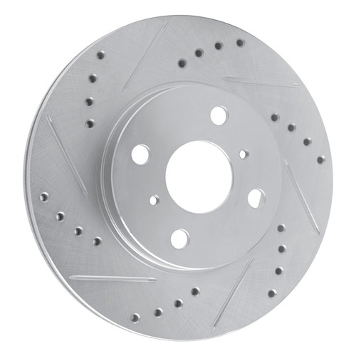 DFC Brake Rotor - Drilled and Slotted - Silver 631-76072R