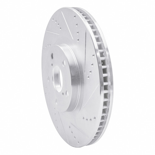 DFC Brake Rotor - Drilled and Slotted - Silver 631-76062D