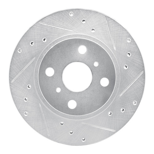 DFC Brake Rotor - Drilled and Slotted - Silver 631-76032R
