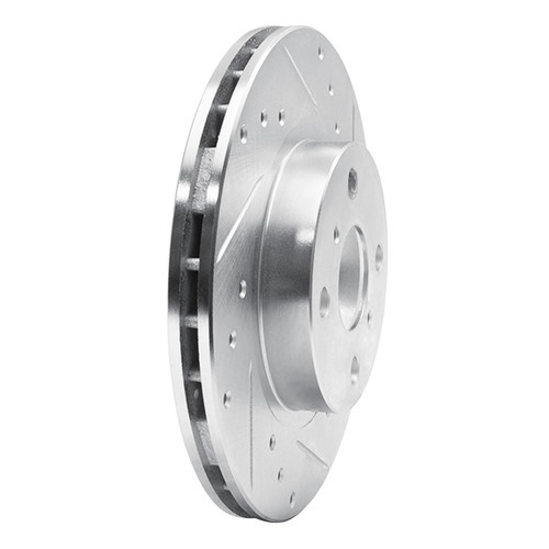 DFC Brake Rotor - Drilled and Slotted - Silver 631-76032R