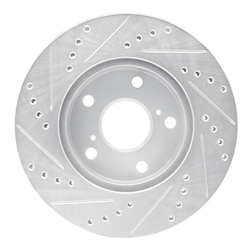 DFC Brake Rotor - Drilled and Slotted - Silver 631-76111R