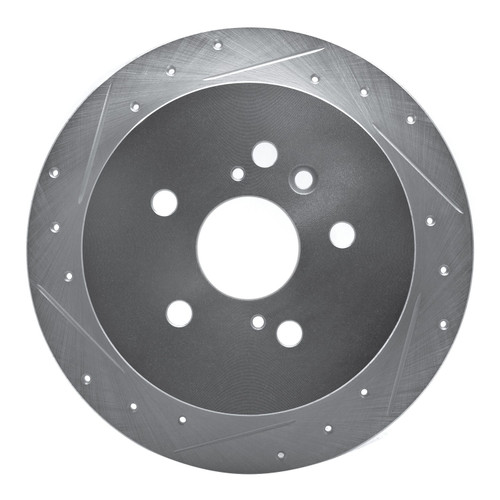 DFC Brake Rotor - Drilled and Slotted - Silver 631-76130L