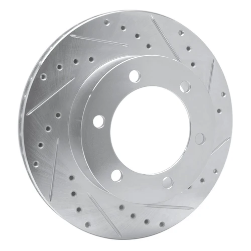 DFC Brake Rotor - Drilled and Slotted - Silver 631-76121R