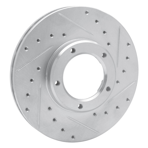 DFC Brake Rotor - Drilled and Slotted - Silver 631-76098R