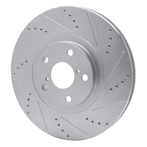 DFC Brake Rotor - Drilled and Slotted - Silver 631-76063D