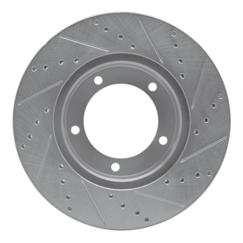 DFC Brake Rotor - Drilled and Slotted - Silver 631-76112L