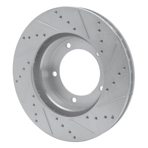 DFC Brake Rotor - Drilled and Slotted - Silver 631-76112L