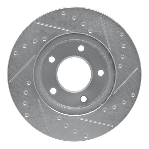 DFC Brake Rotor - Drilled and Slotted - Silver 631-80027L