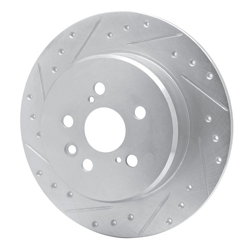 DFC Brake Rotor - Drilled and Slotted - Silver 631-76046L