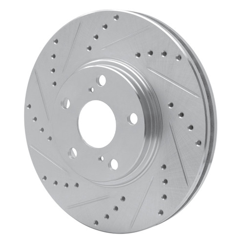 DFC Brake Rotor - Drilled and Slotted - Silver 631-76055L