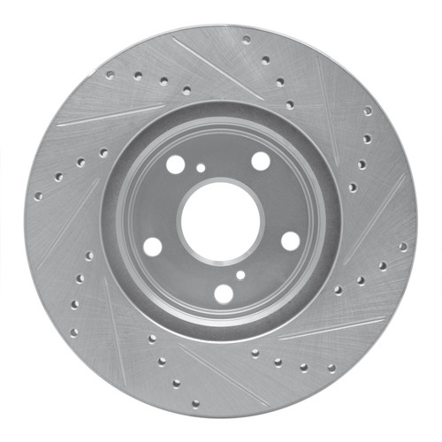 DFC Brake Rotor - Drilled and Slotted - Silver 631-76055L