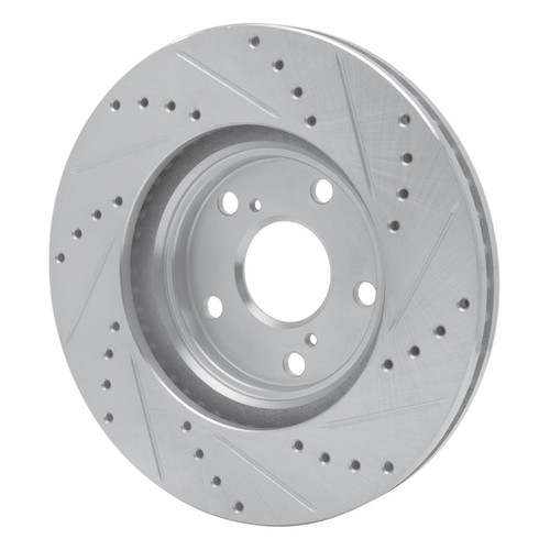 DFC Brake Rotor - Drilled and Slotted - Silver 631-76055L