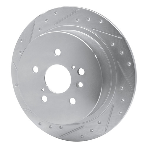 DFC Brake Rotor - Drilled and Slotted - Silver 631-76139L