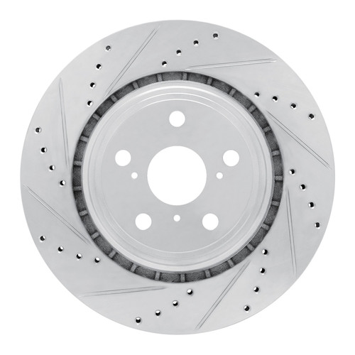 DFC Brake Rotor - Drilled & Slotted - Silver 631-76170L