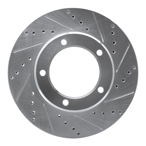 DFC Brake Rotor - Drilled and Slotted - Silver 631-76112R