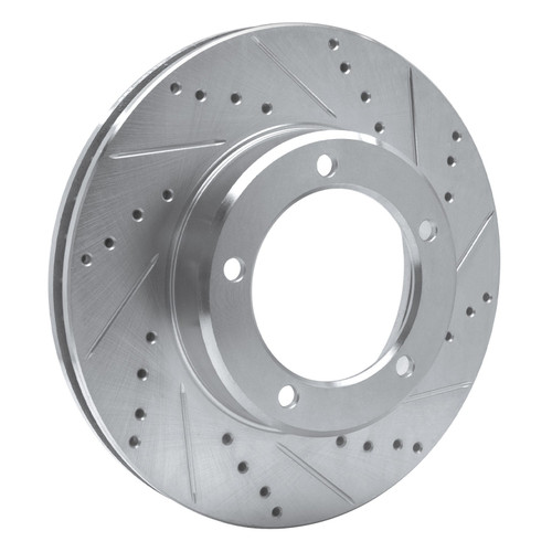 DFC Brake Rotor - Drilled and Slotted - Silver 631-76112R