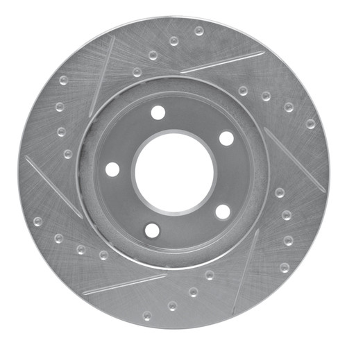 DFC Brake Rotor - Drilled and Slotted - Silver 631-80027R