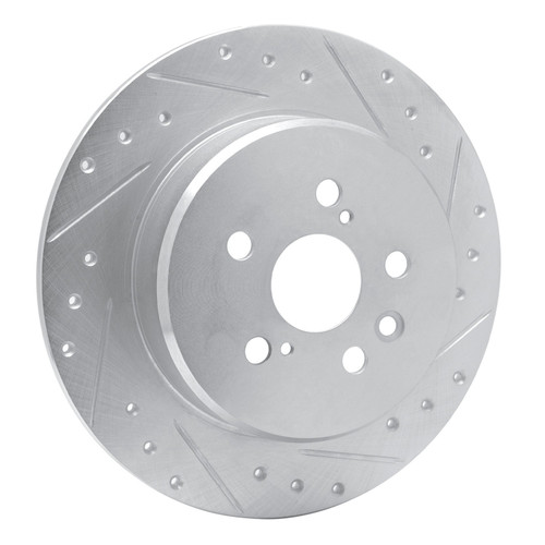 DFC Brake Rotor - Drilled and Slotted - Silver 631-76046R
