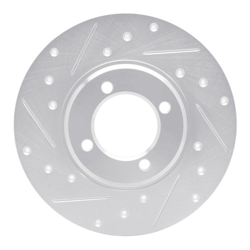 DFC Brake Rotor - Drilled and Slotted - Silver 631-76005L