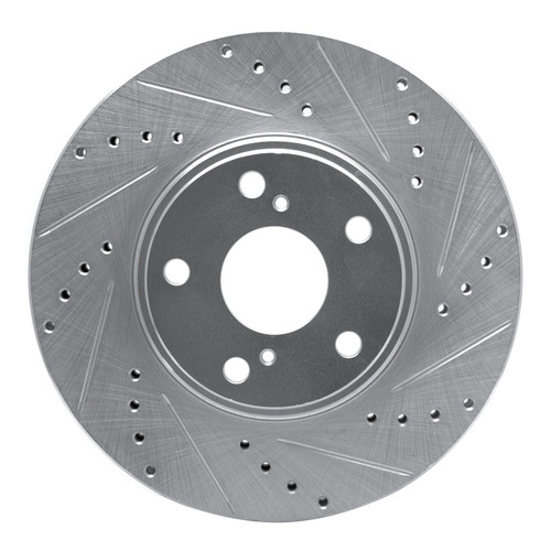 DFC Brake Rotor - Drilled and Slotted - Silver 631-76055R