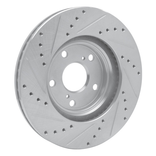 DFC Brake Rotor - Drilled and Slotted - Silver 631-76055R