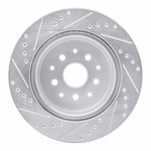 DFC Brake Rotor - Drilled and Slotted - Silver 631-76064R