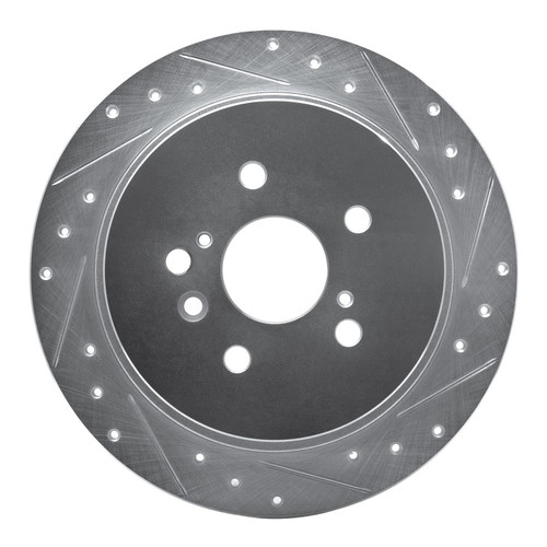 DFC Brake Rotor - Drilled and Slotted - Silver 631-76139R