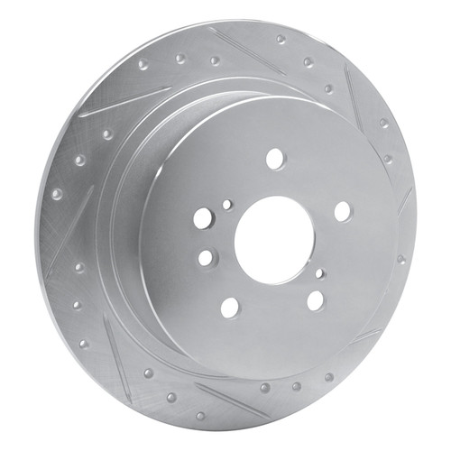 DFC Brake Rotor - Drilled and Slotted - Silver 631-76139R