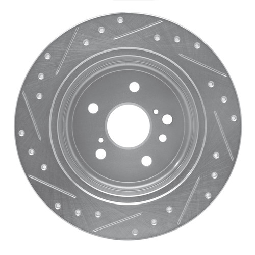 DFC Brake Rotor - Drilled and Slotted - Silver 631-76139R