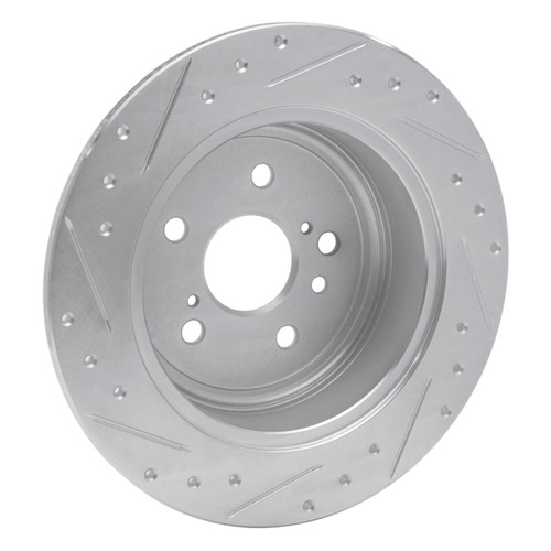 DFC Brake Rotor - Drilled and Slotted - Silver 631-76139R